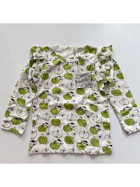 NWT Kate Quinn Organics Girl Green Apples top 6 years